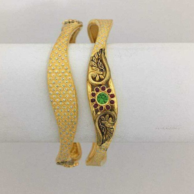 22K / 916 Gold Ladies Indian Meenakari Bangles