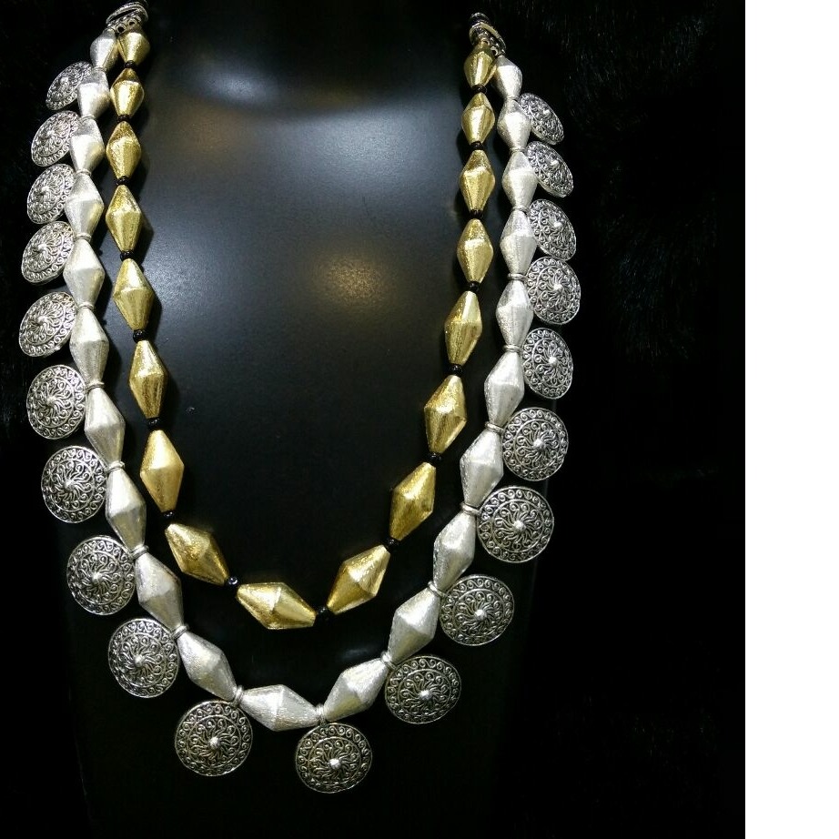 Brass Casting Ladies German Silver Coin Necklace