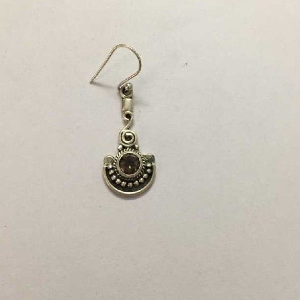 Natural Amethyst Silver earring