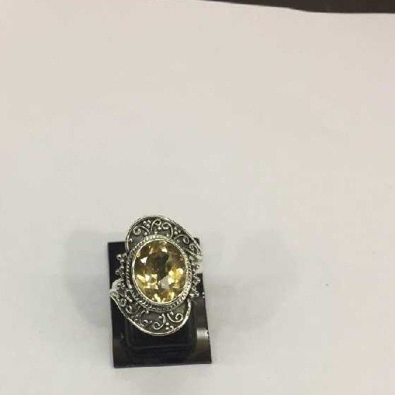 Oxidise Silver Natural Diamond ring