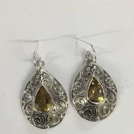 925 Antique Silver Earrings With Diamond