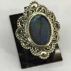 925 Silver Ring With Colored Diamond