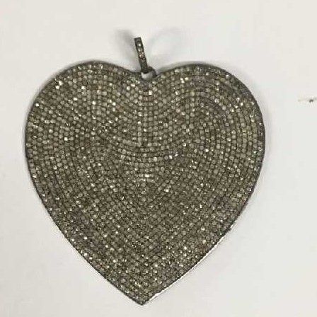 Silver Diamond Heart Pendant