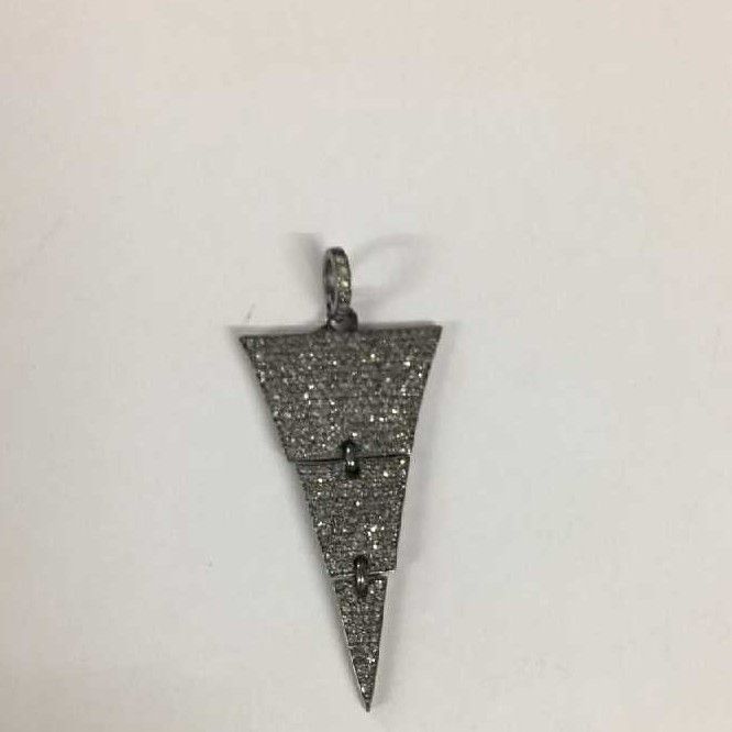 Silver Diamond Triangle Pendant