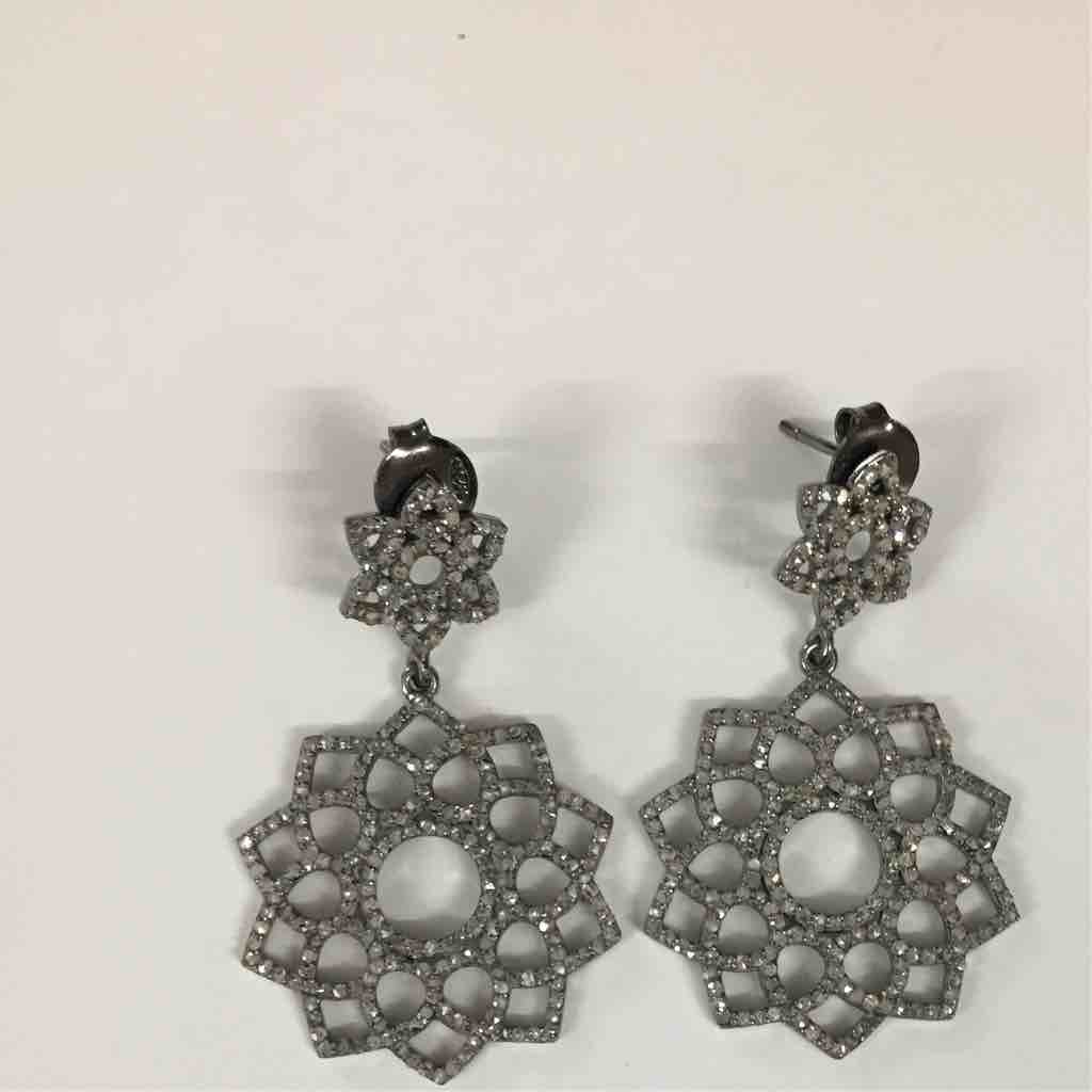silver diamond Modern Earrings