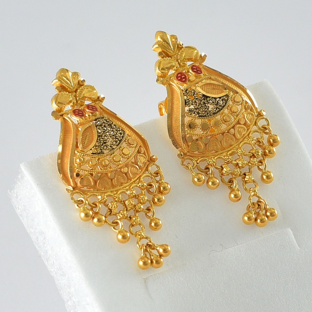 916 Gold Hallmark Ethnic Design Earring