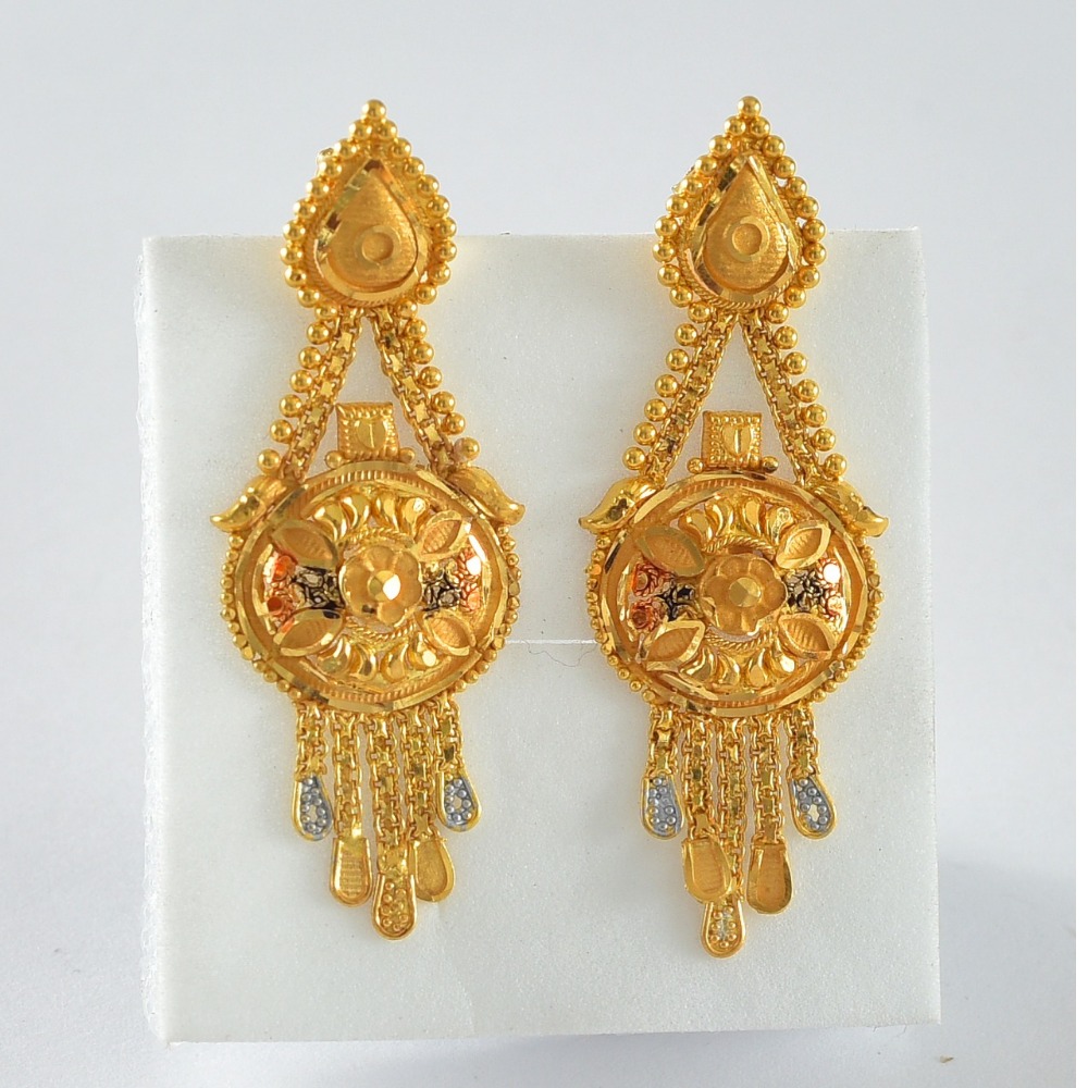 916 Gold Hallmark Trendy Design Earring