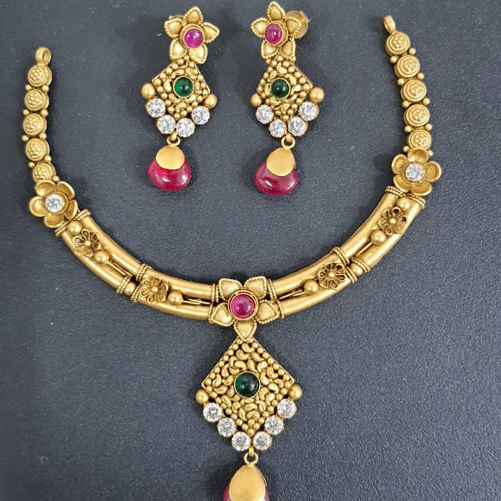 916 gold antique classic necklace set
