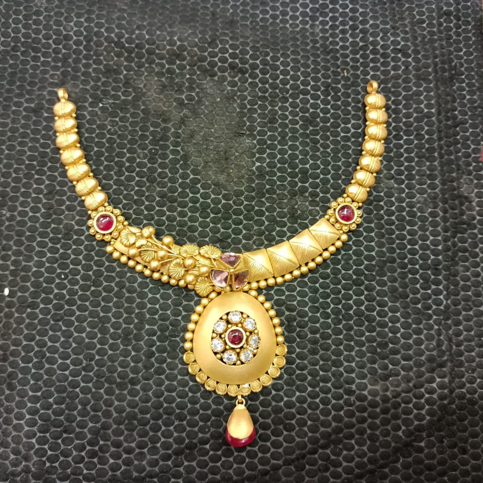 916 gold antique classic necklace set