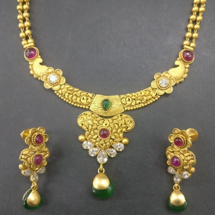 22k gold kundan necklace set
