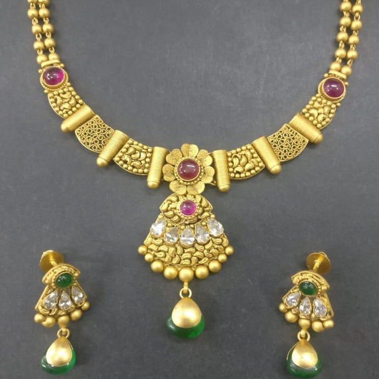 22k gold antique necklace set
