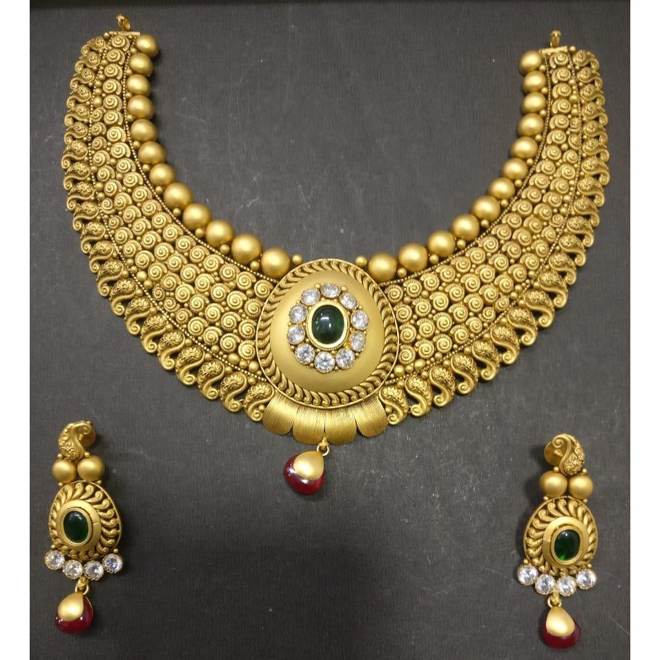 916 Gold Designer Bridal Necklace Set KG-N080