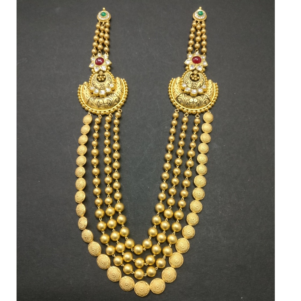 916 Gold Antique Bridal Necklace Set KG-N073