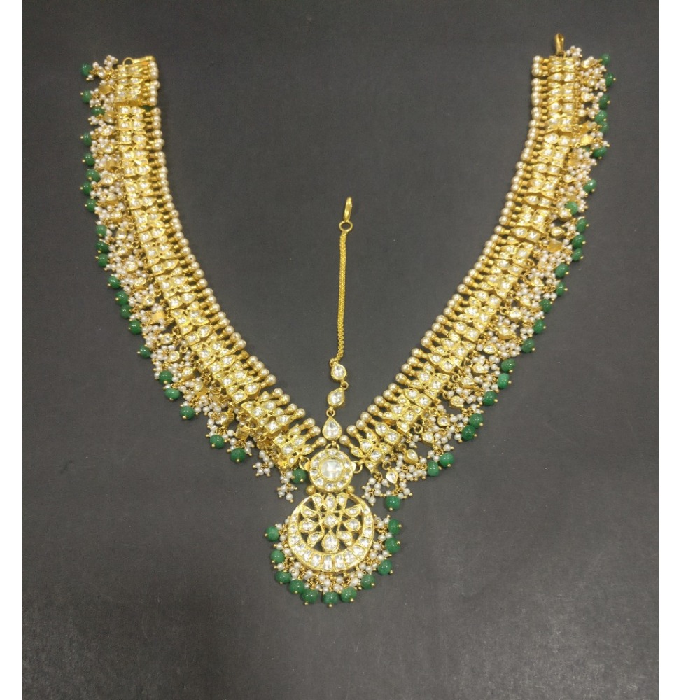 916 Gold Antique Bridal Necklace Set kG-n69
