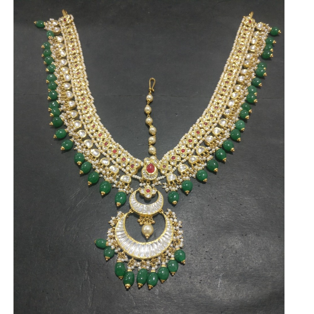 916 Gold Antique Bridal Necklace Set KG-N057