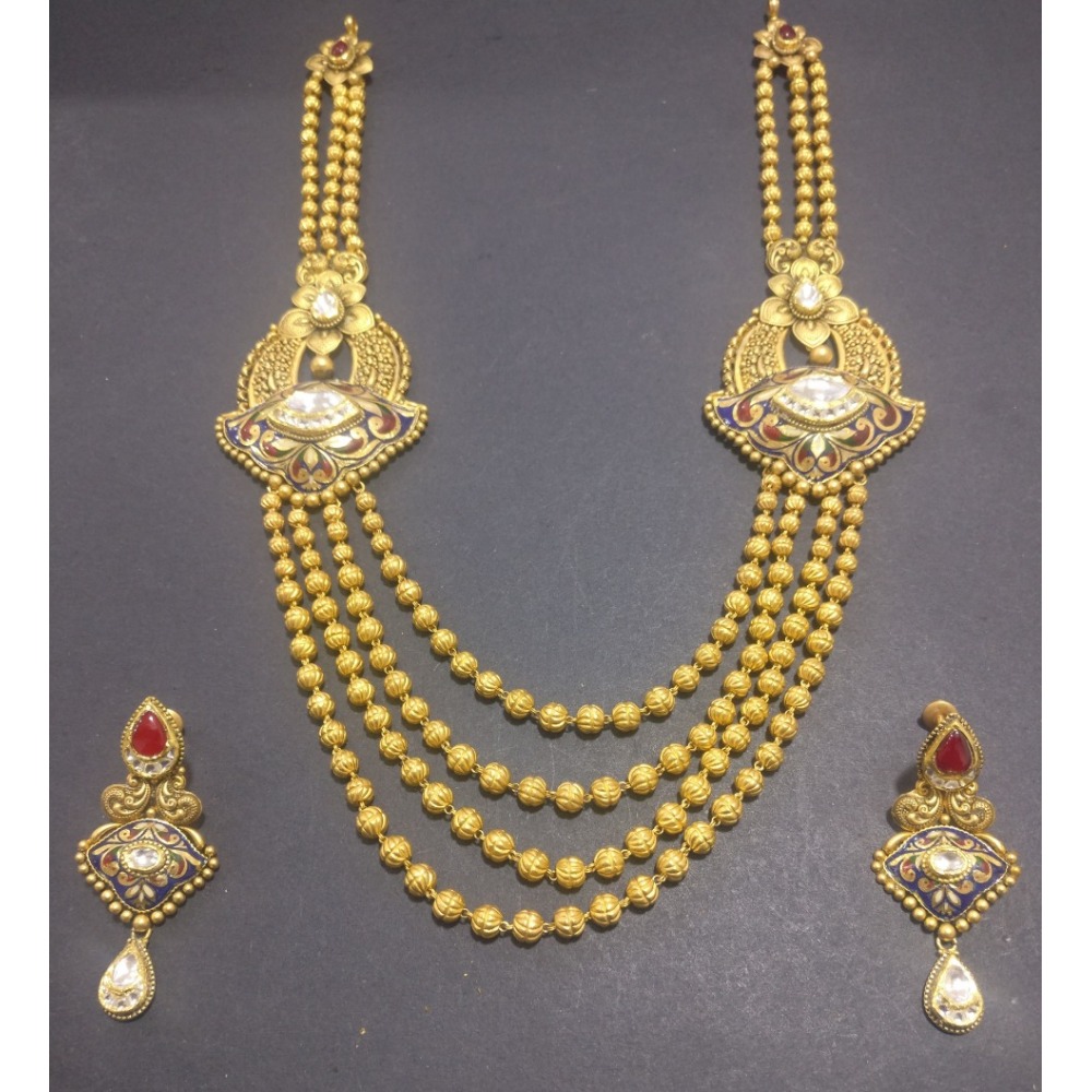 916 Gold Antique Necklace Set KG-N051