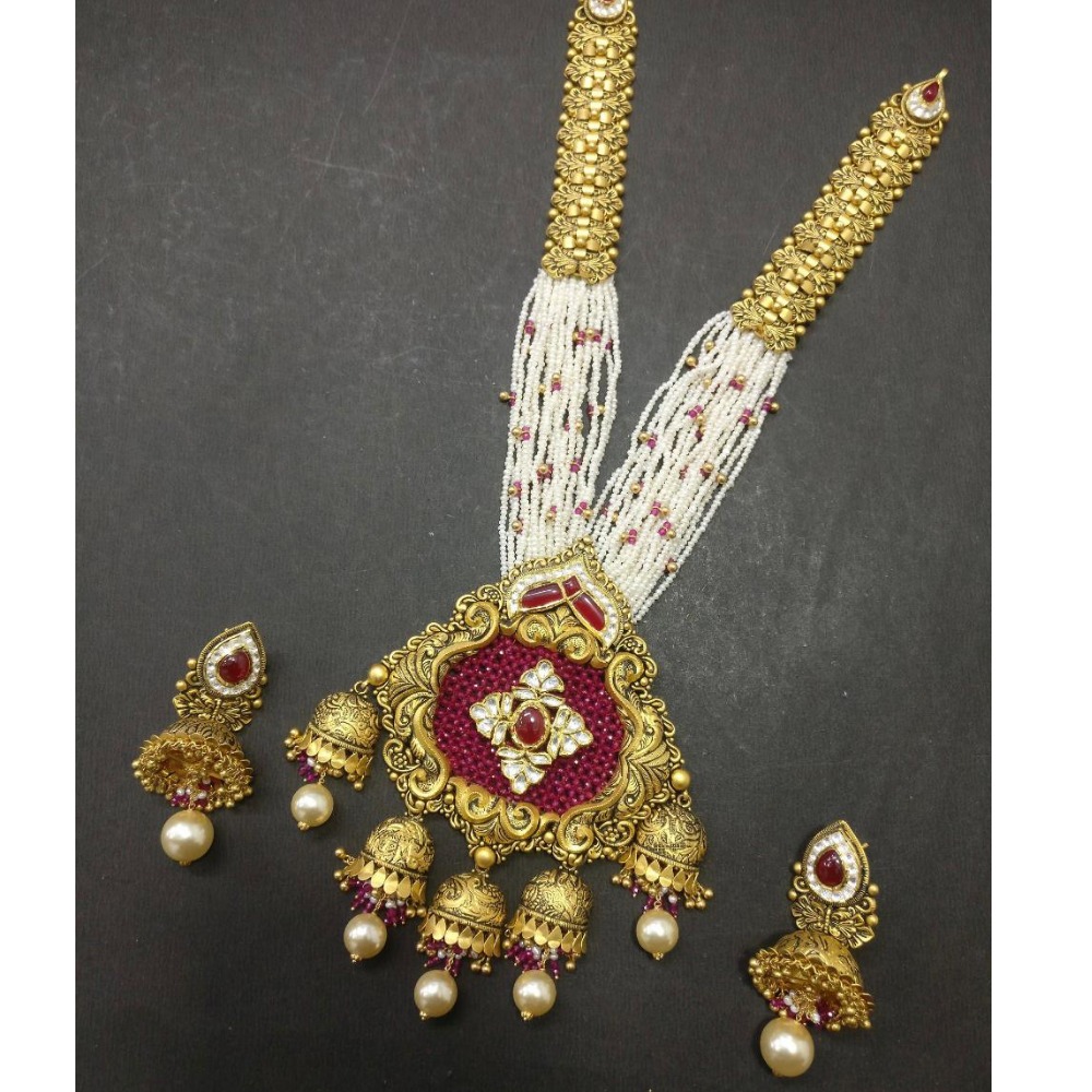 916 Gold Antique Bridal Jewellery Set KG-N020