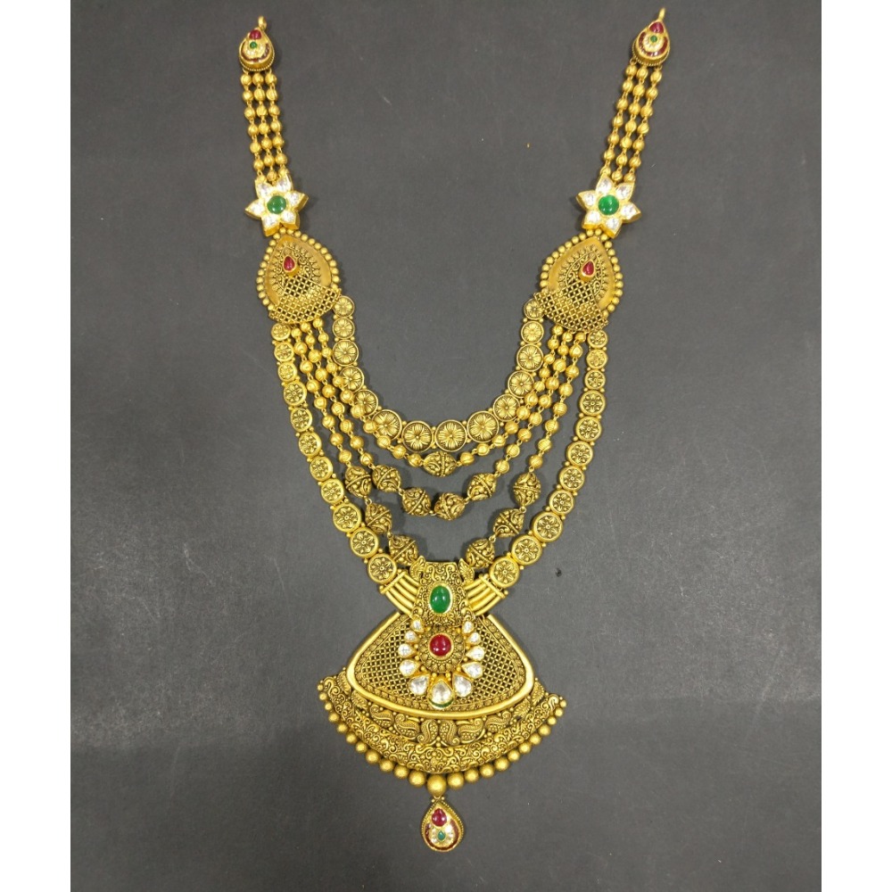 22kt gold antique necklace set kg-n017