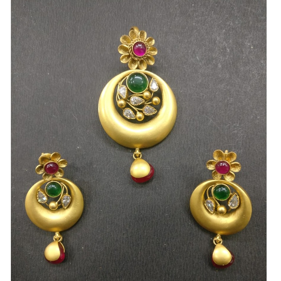 916 gold antique bridal pendant set kg-n008