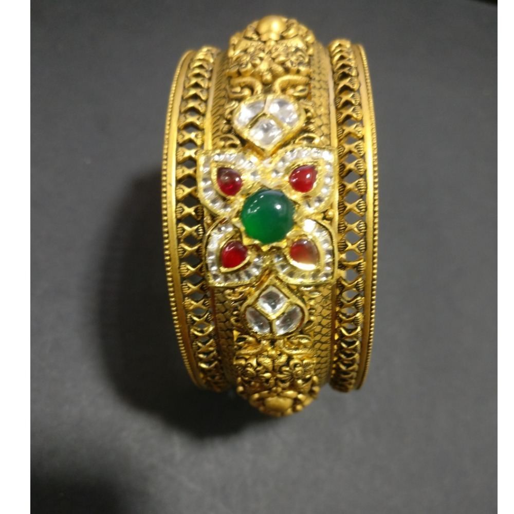 916 Gold Antique Wedding Kada Bangle KG-B004
