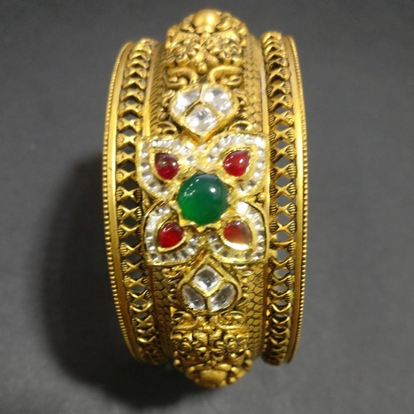 916 gold antique jadtar bangles kg-b001