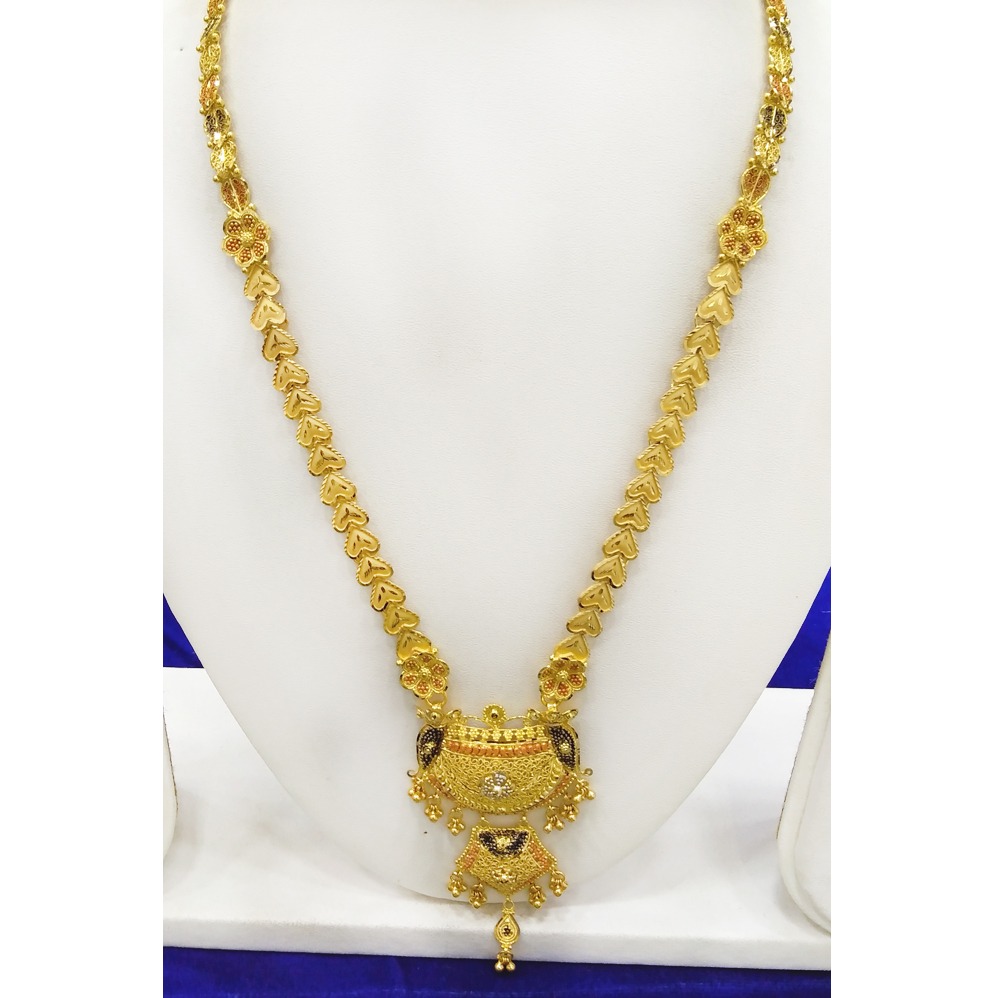 22KT Gold Indian Design Long Necklace RJ-N002