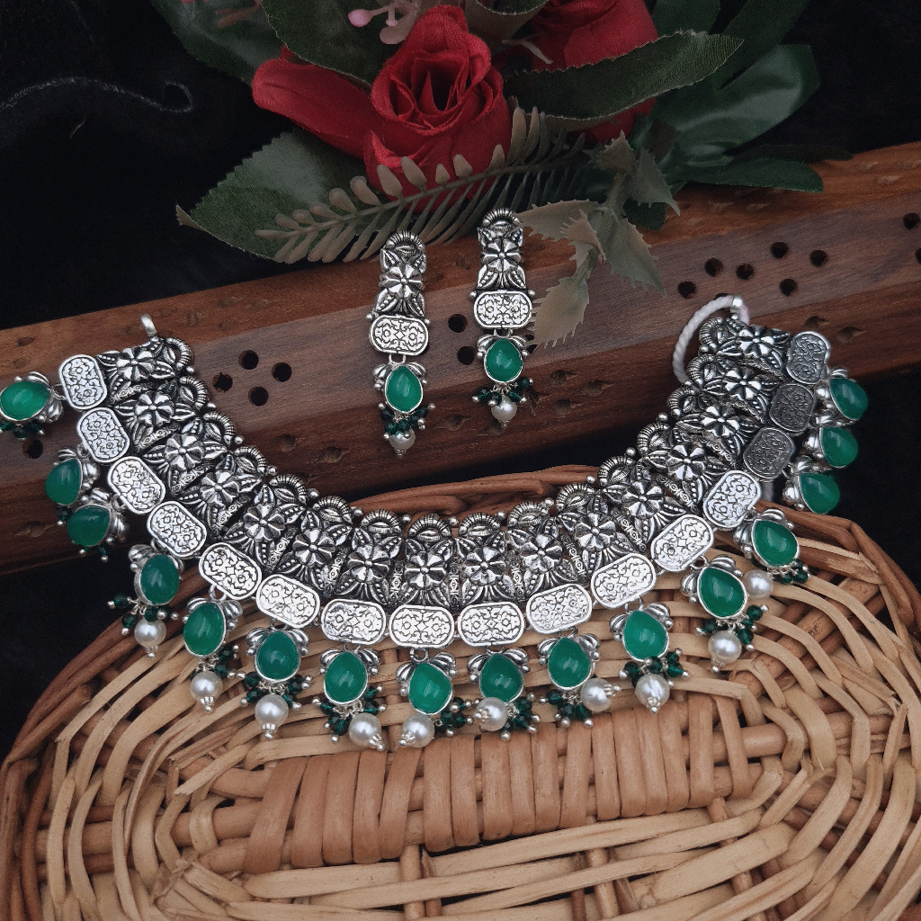 925 Forest Green Choker Set