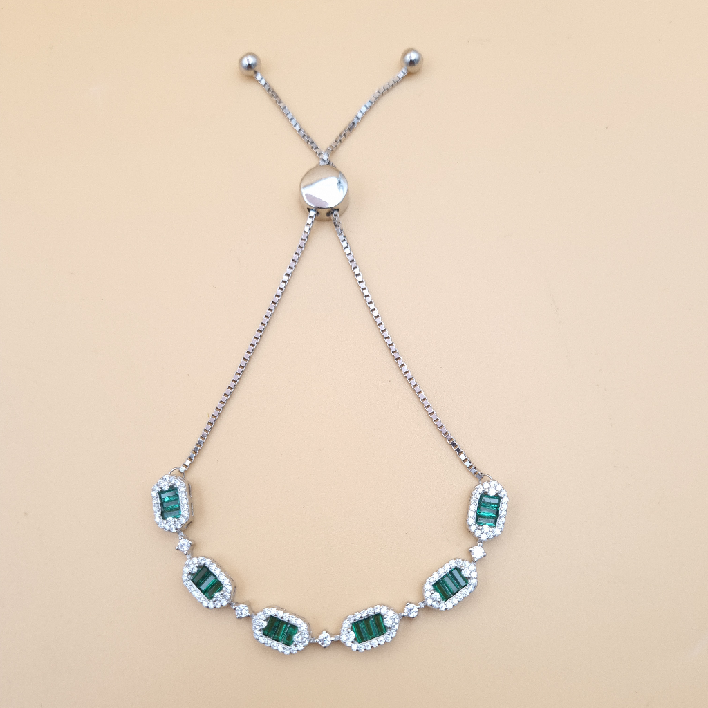 Dazzling Imported Sterling Silver Adj Bracelet