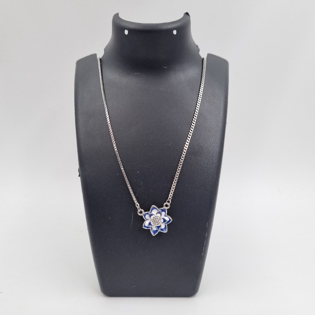 Indigo Blue Flower Chain Pendant