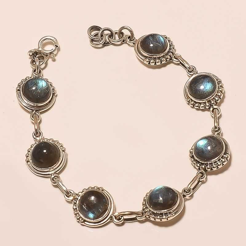 Silver Bracelet with Colored Stone