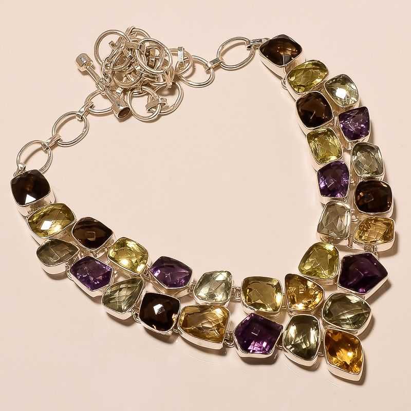Modern Silver Diamond Necklace