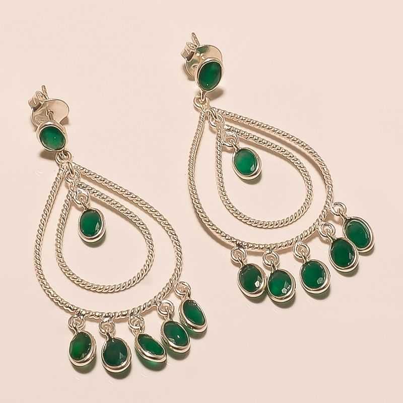 Modern Silver Natural Diamond Earrings