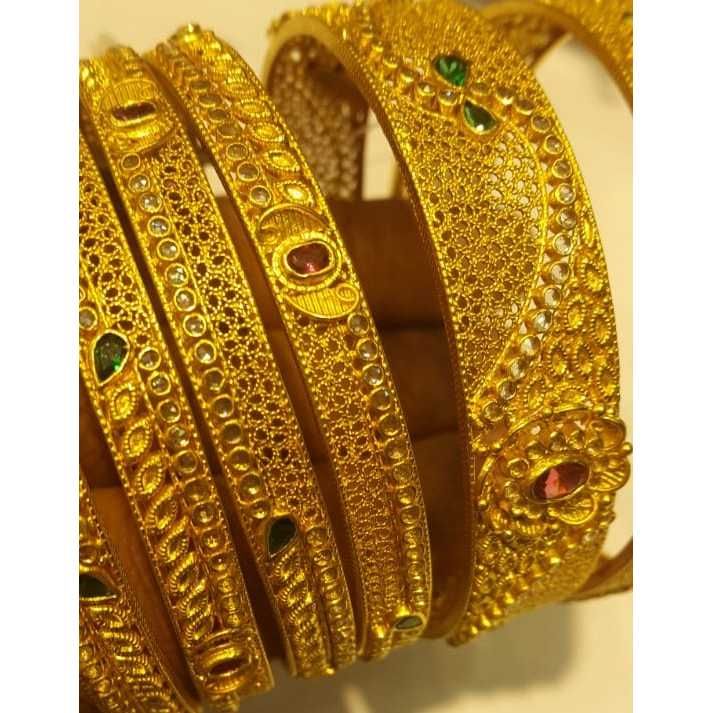 916 Gold Fancy CZ Stone Bangles