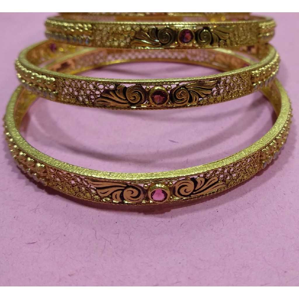 916 Gold Fancy Mina CZ Stone Bangles