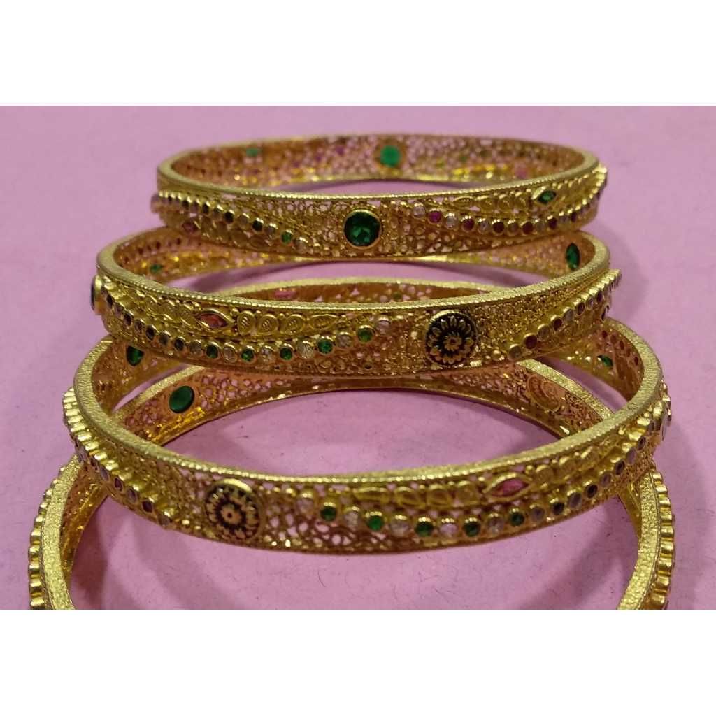 916 Gold Fancy CZ Stone Bangles