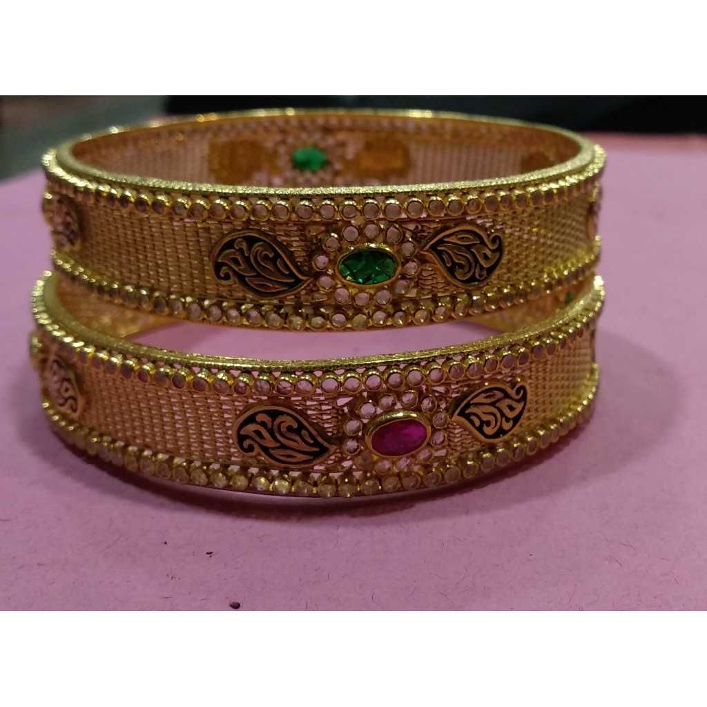 916 Gold Fancy Mina CZ Stone Bangles