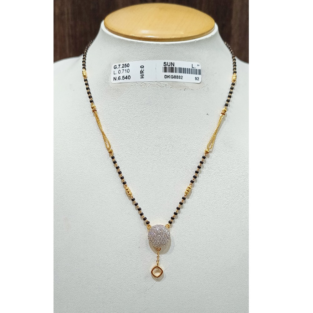 22 KT DAIMOND CIRCLE PANDANT MANGALSUTRA