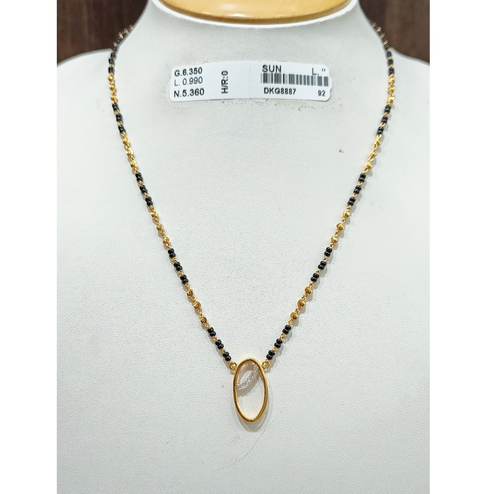 22 kt oval dalicate pandant mangalsutra