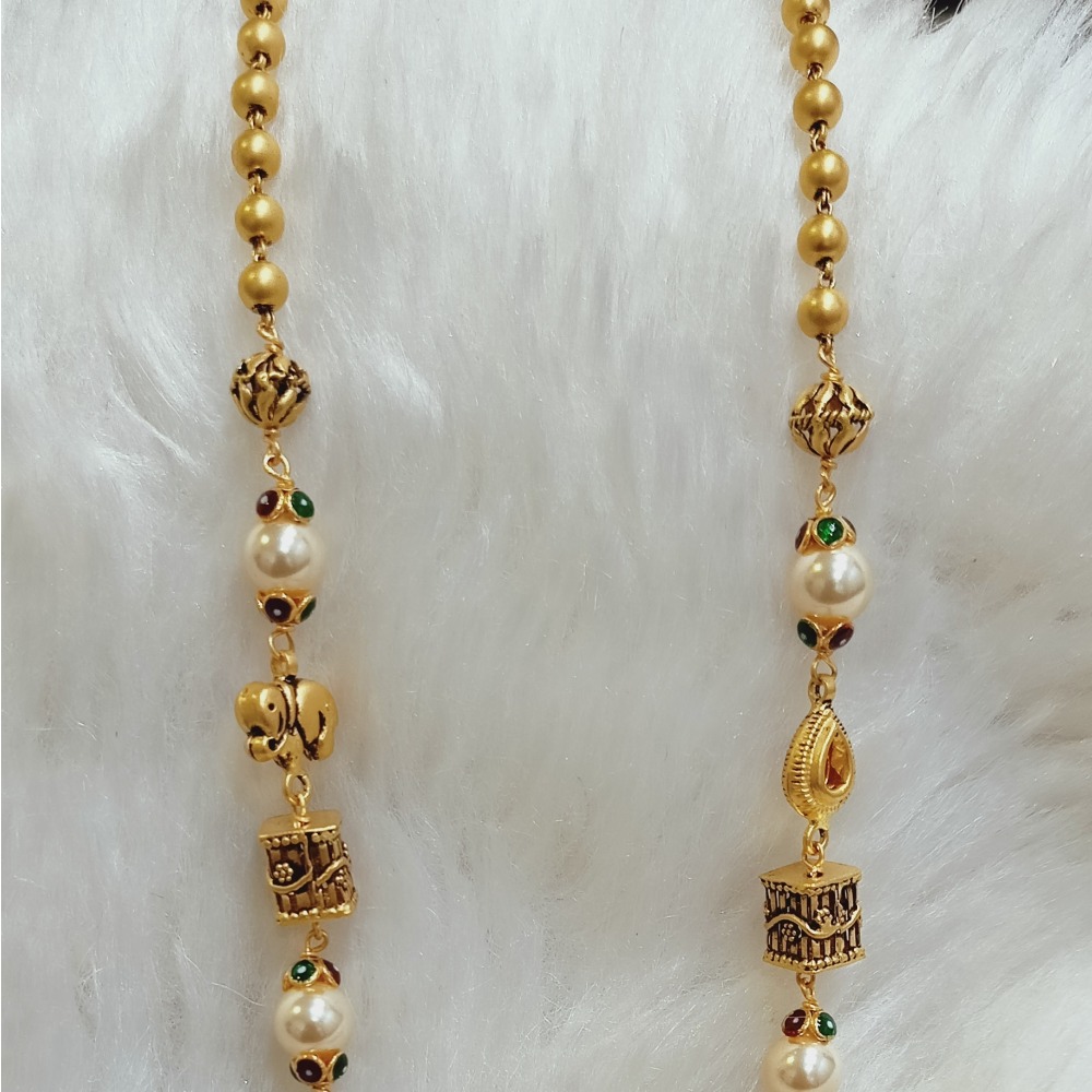 22 KT RED MOTI ANTIQUE MALA - Image 3