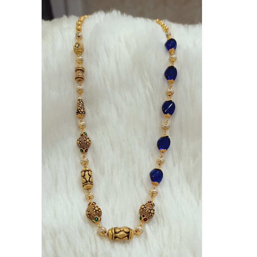 22 KT CYLINDRICAL SHAPE ANTIQUE MALA