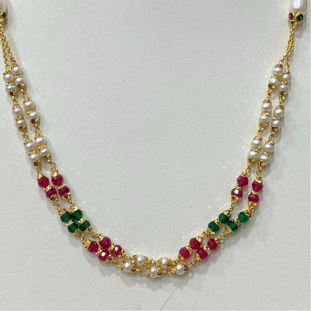 22 KT TWO LINE MOTI MALA - Image 2