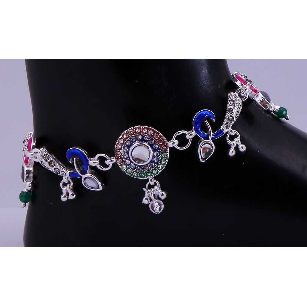 Ethnic Silver Fancy Payal - Image 2