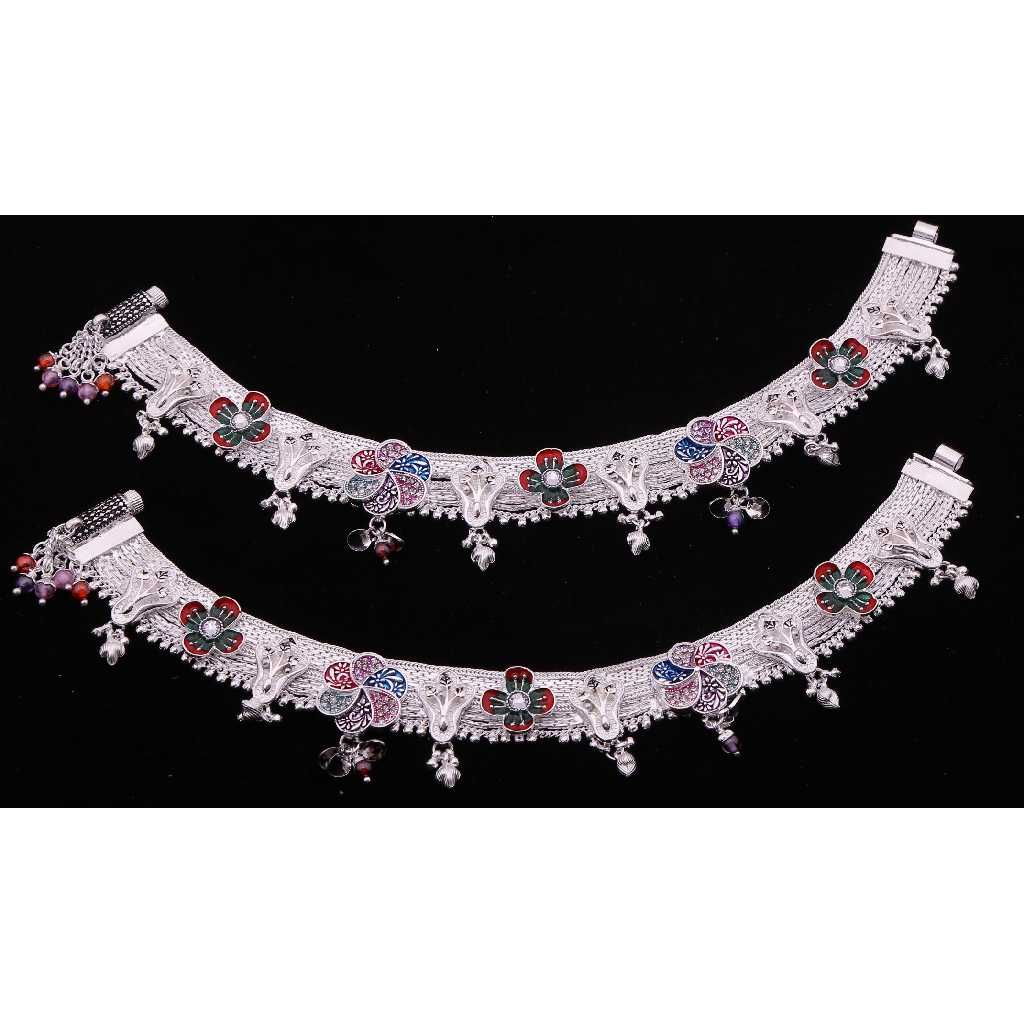 Flower Shape Silver Exclusive Payal