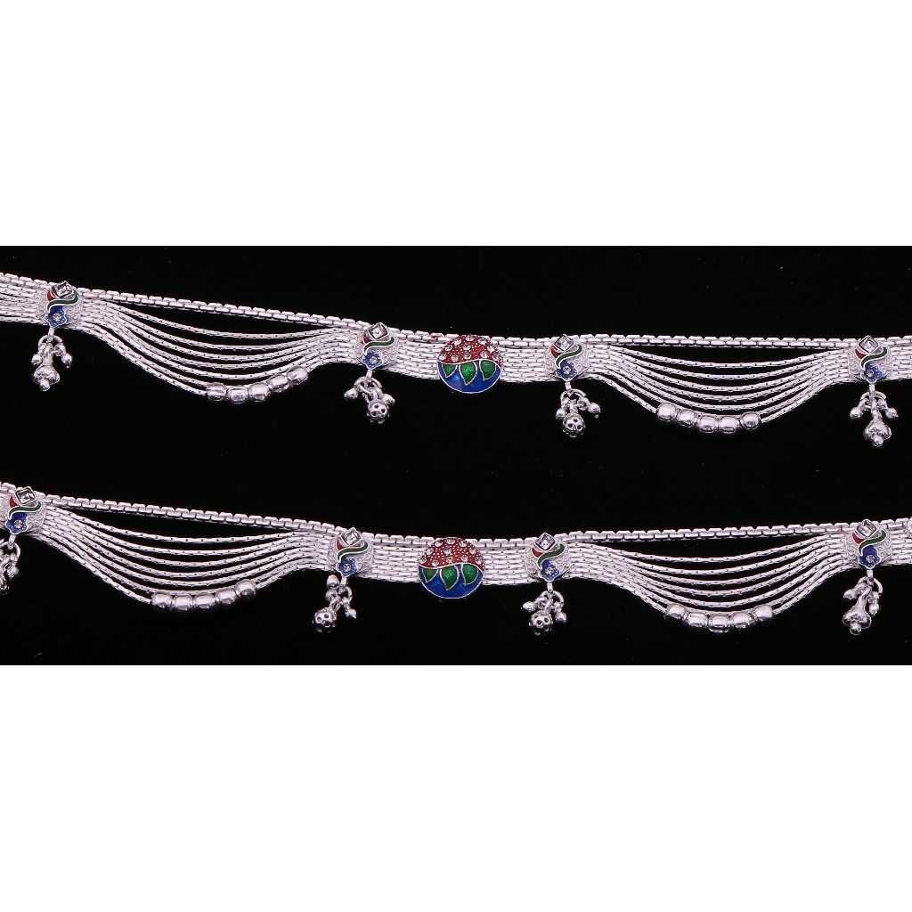 Multi Chain Silver Payal - Image 2