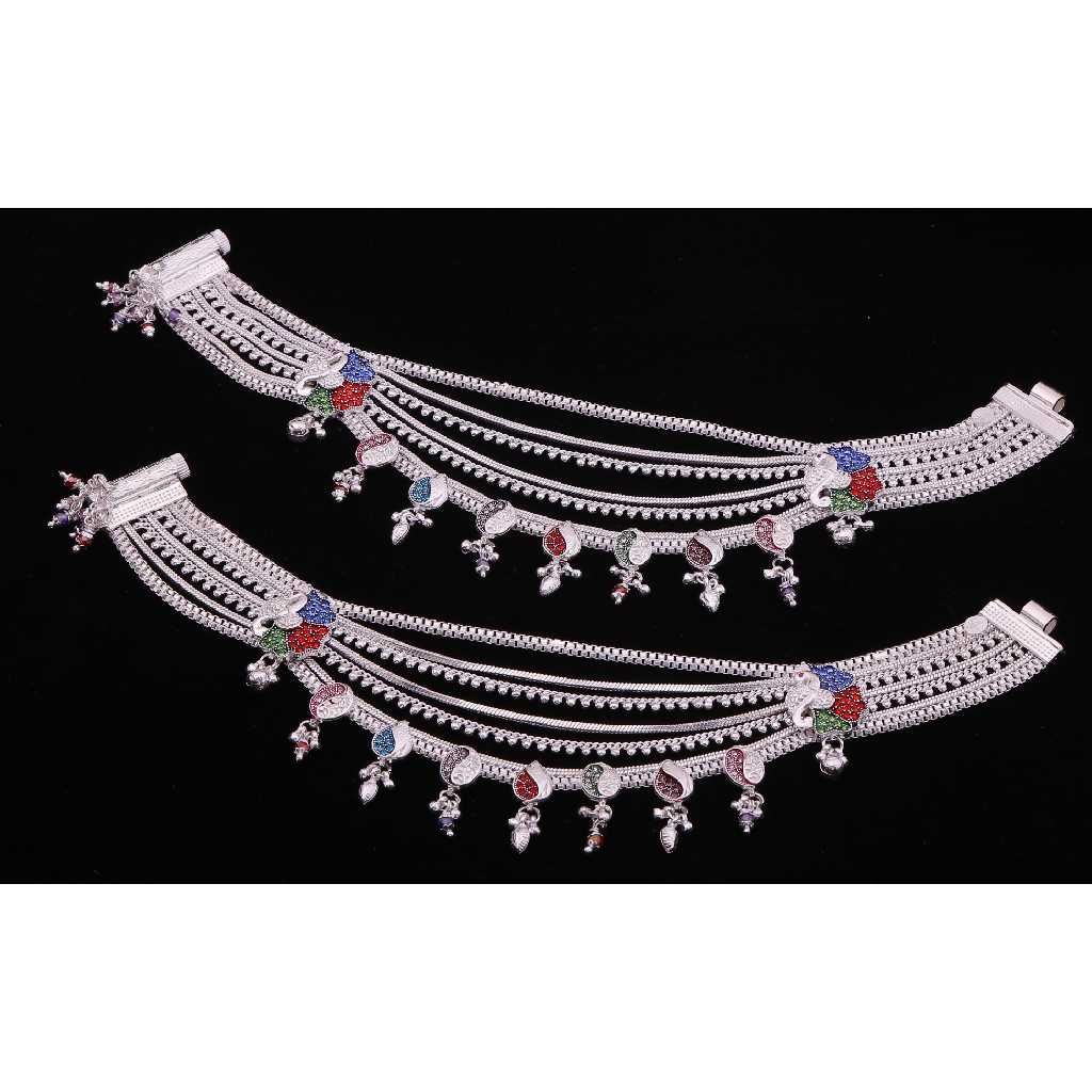 Multi Chain Silver Designer Ladies Payal