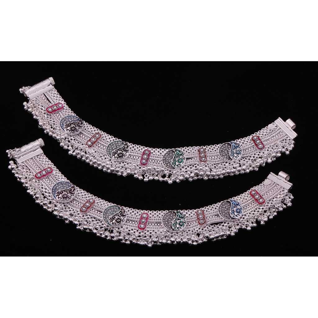Indian Traditional Silver Payal For Women