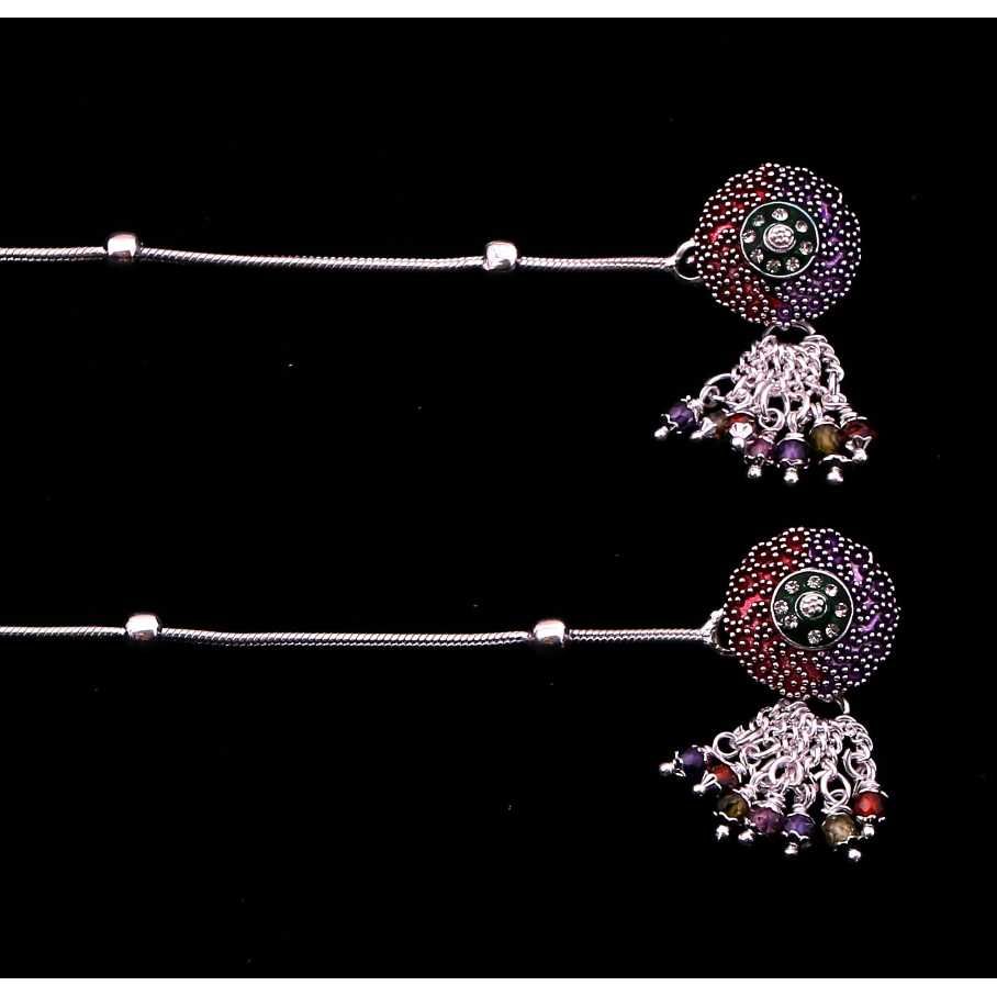 Antique Design Silver Fancy Payal - Image 2
