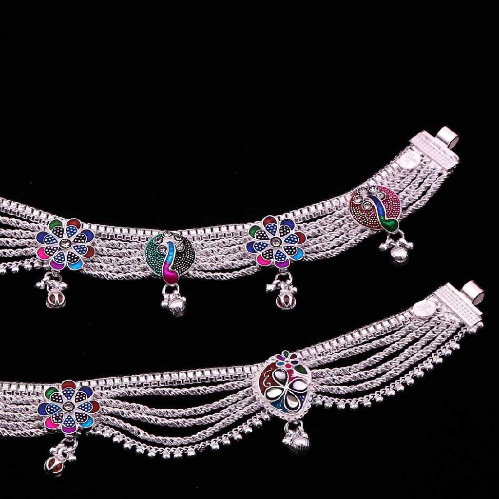 Traditional Fancy Silver Payal - Image 3