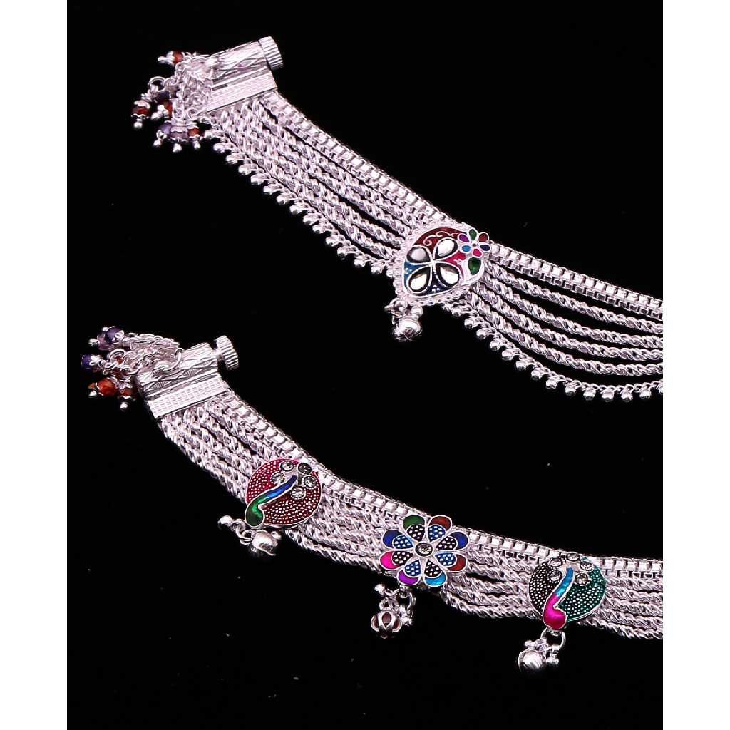 Traditional Fancy Silver Payal - Image 2