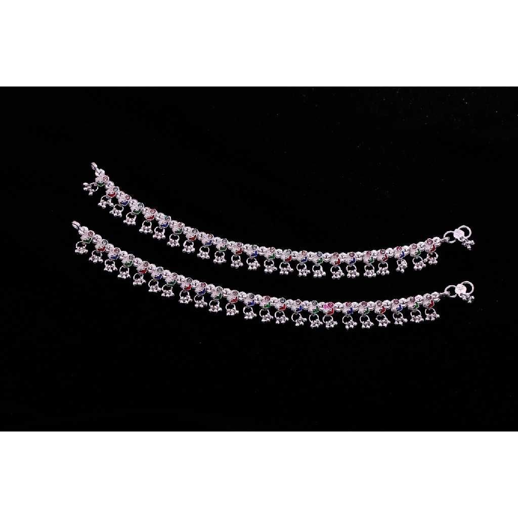 Crunchy Silver Anklet For Women